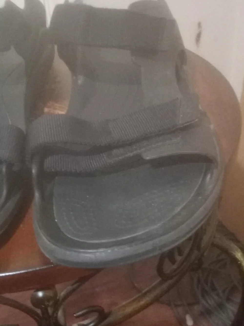 crocs swiftwater River Men’s Black Rubber Sandals With Adjustable Straps Sz. 13.